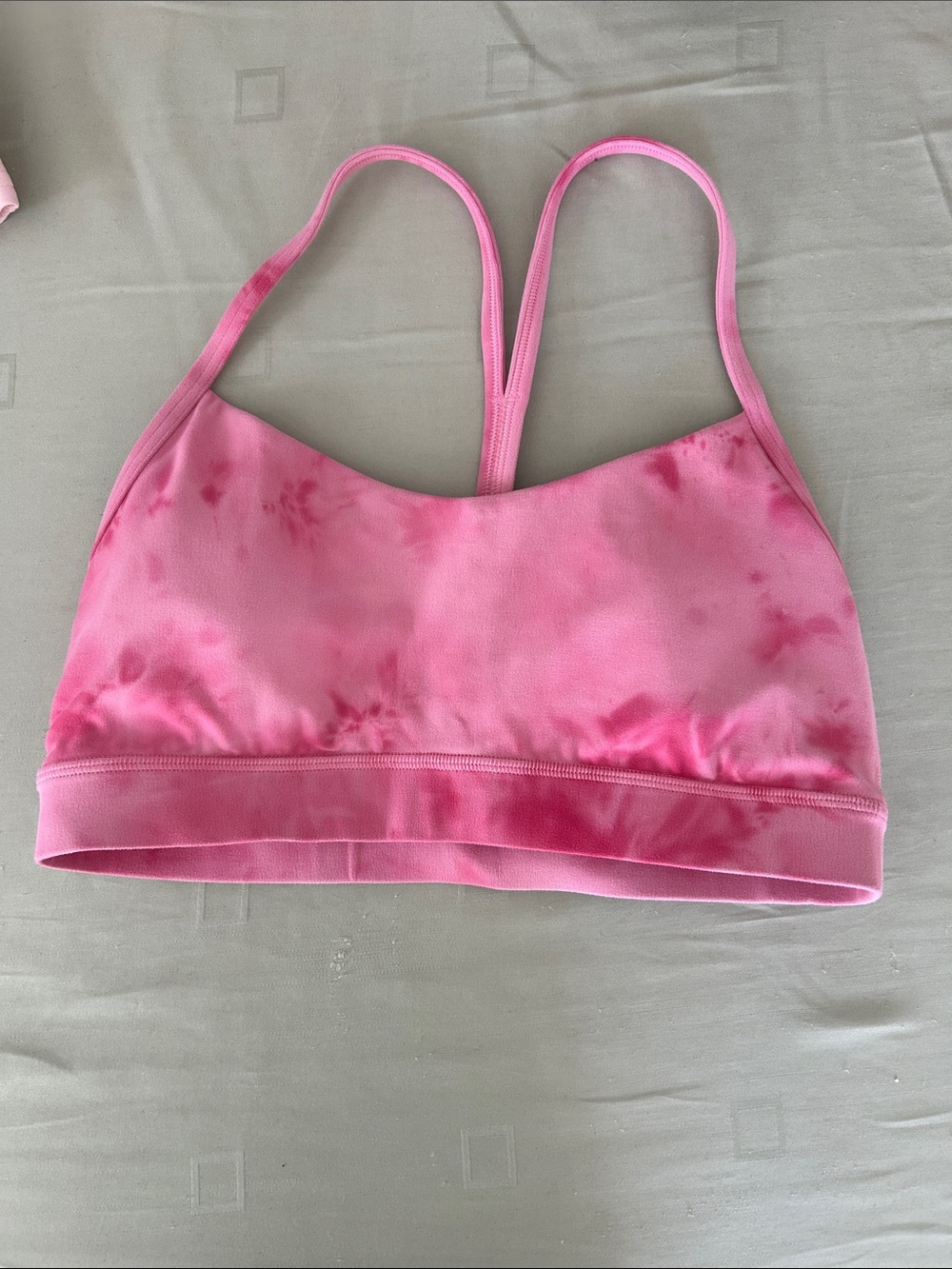 lululemon flow y nulu bra a-c size in smooth wash strawberry